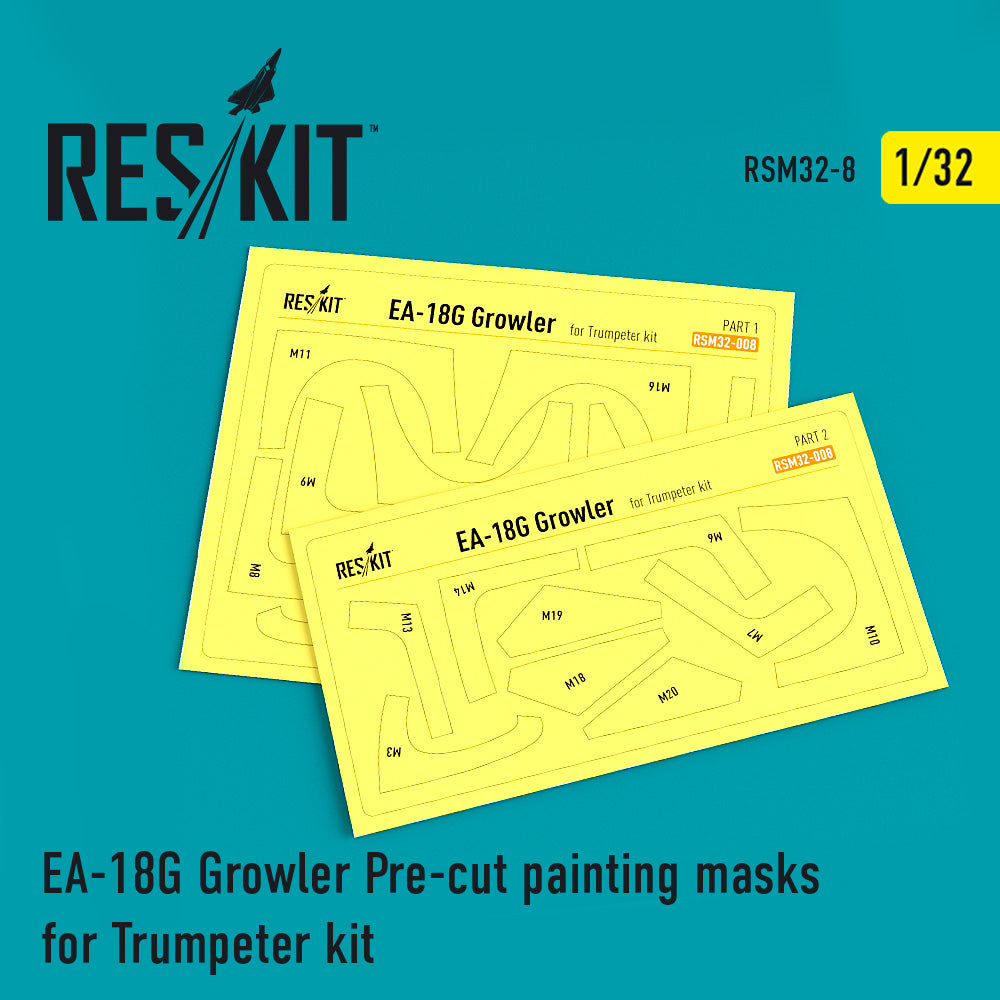 Boeing EA-18G Growler Pre-cut painting masks (designed to be used with Trumpeter kits)
