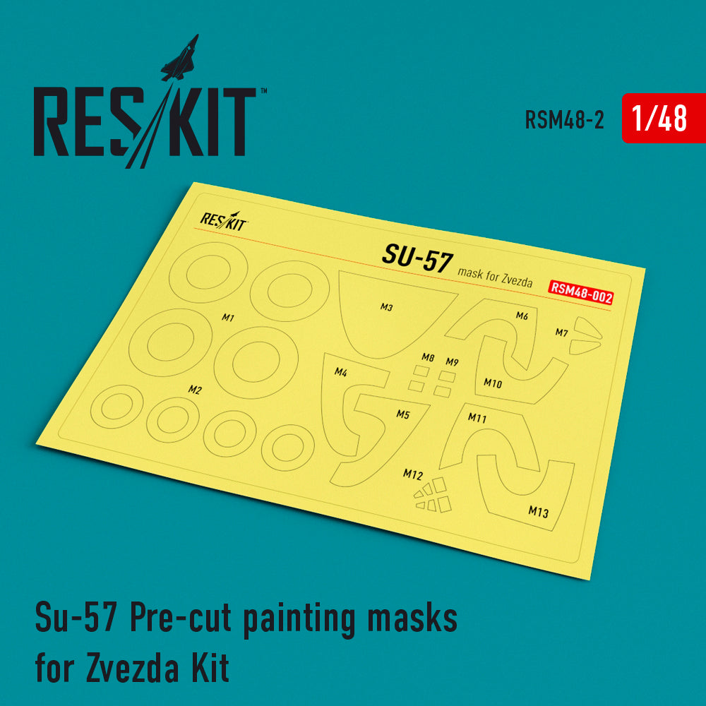 Sukhoi Su-57 canopy and wheels painting painting masks (designed to be used with Zvezda kits) (discontinued August 2023)