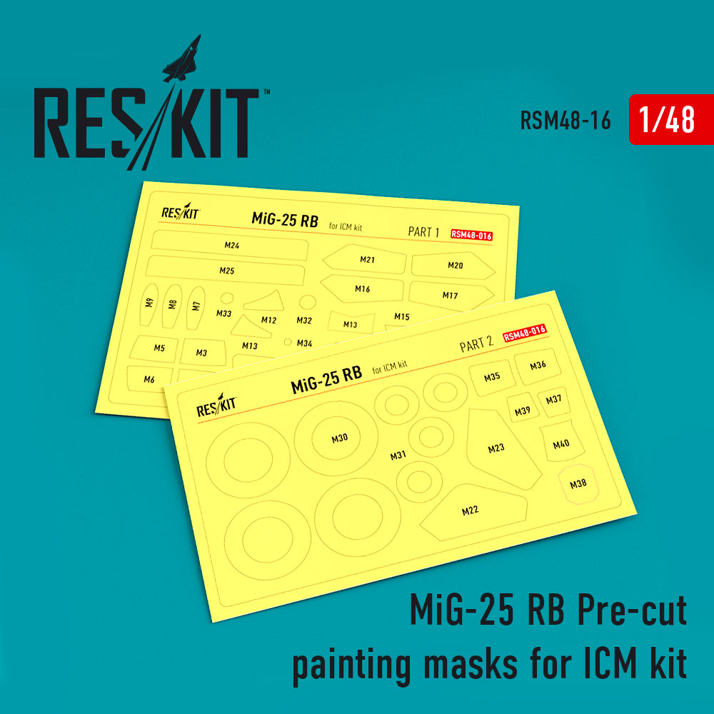 Mikoyan MiG-25RB Pre-cut painting masks (designed to be used with ICM UA UK kits) (ResKit sold out February 2026)