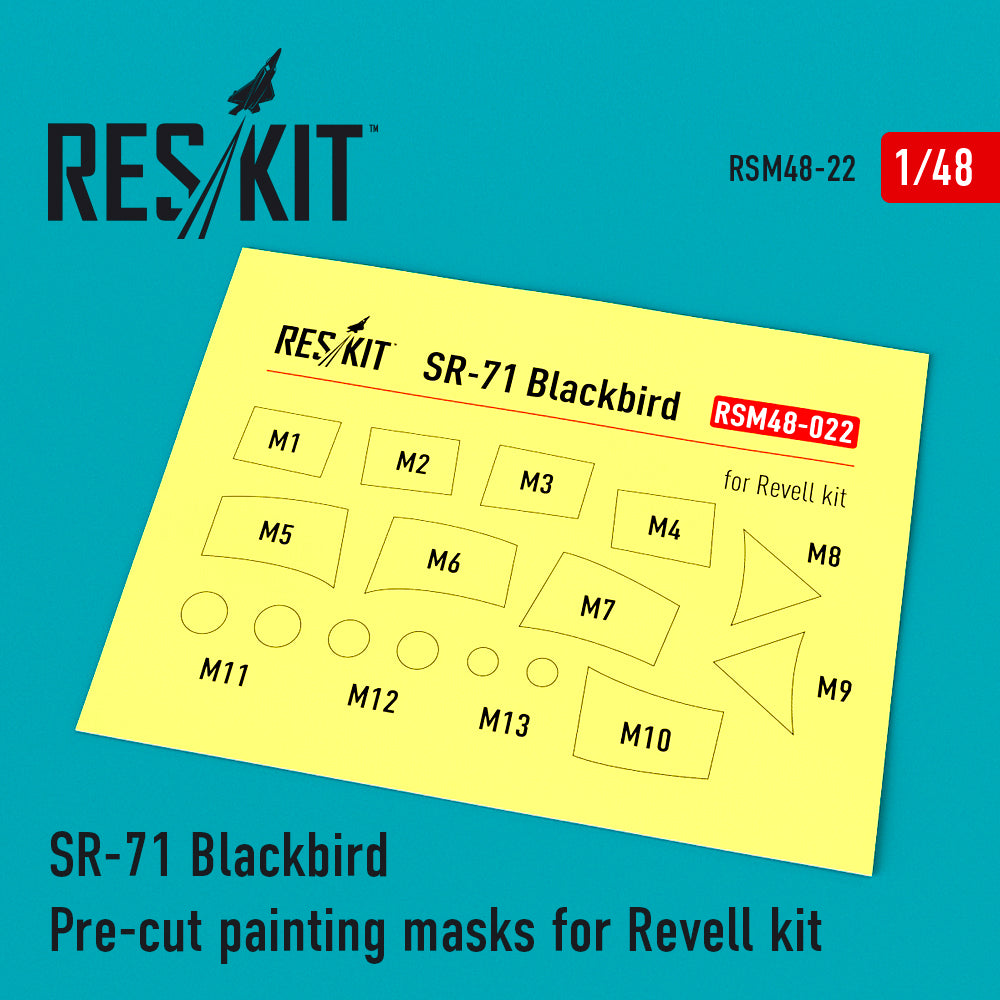 Lockheed SR-71 Blackbird Pre-cut painting masks (designed to be used with Revell kits)