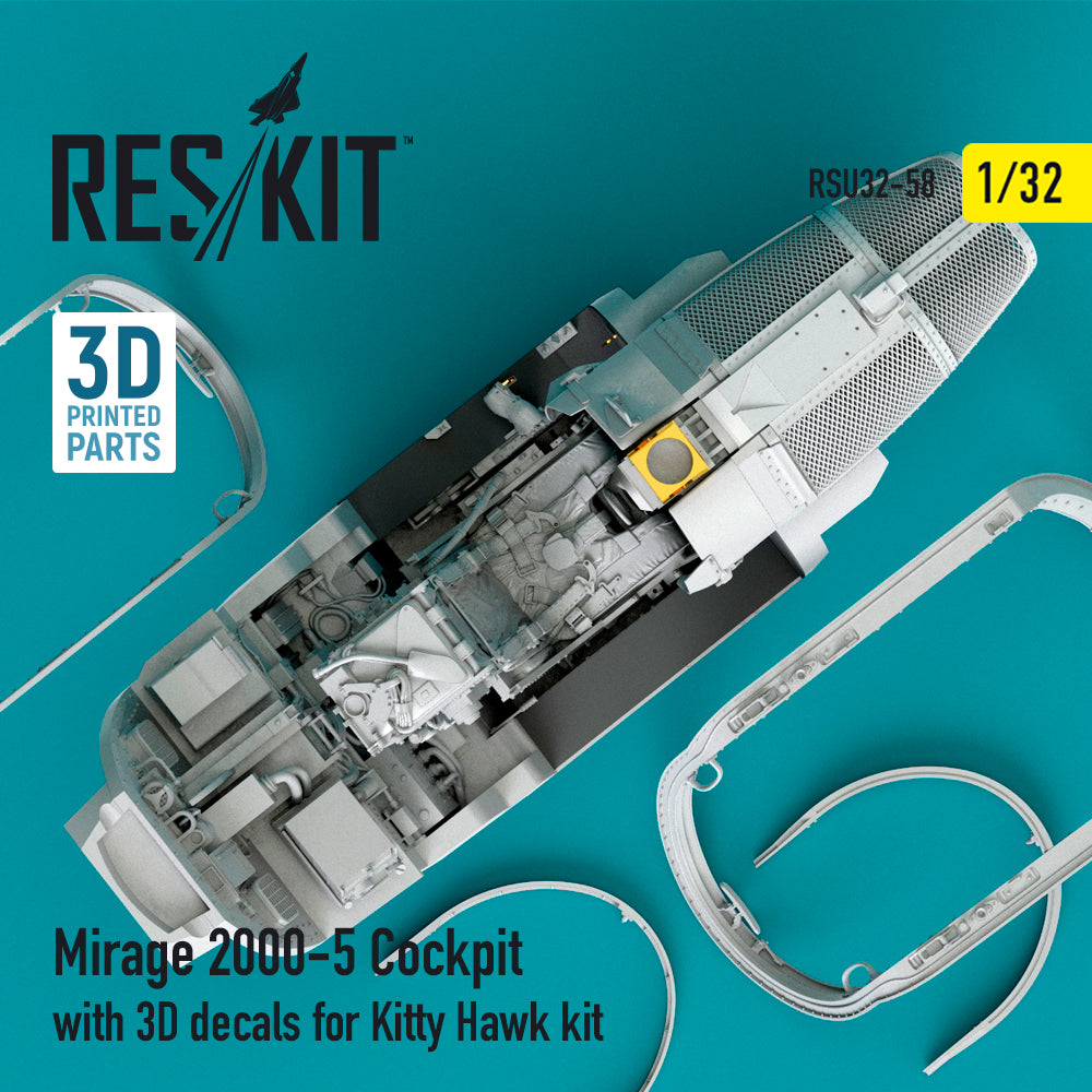 Dassault_Mirage -2000-5 cockpit with (3D- Printed decals)(designed to be used with Kitty Hawk Models Models and Zimi Model kits)
