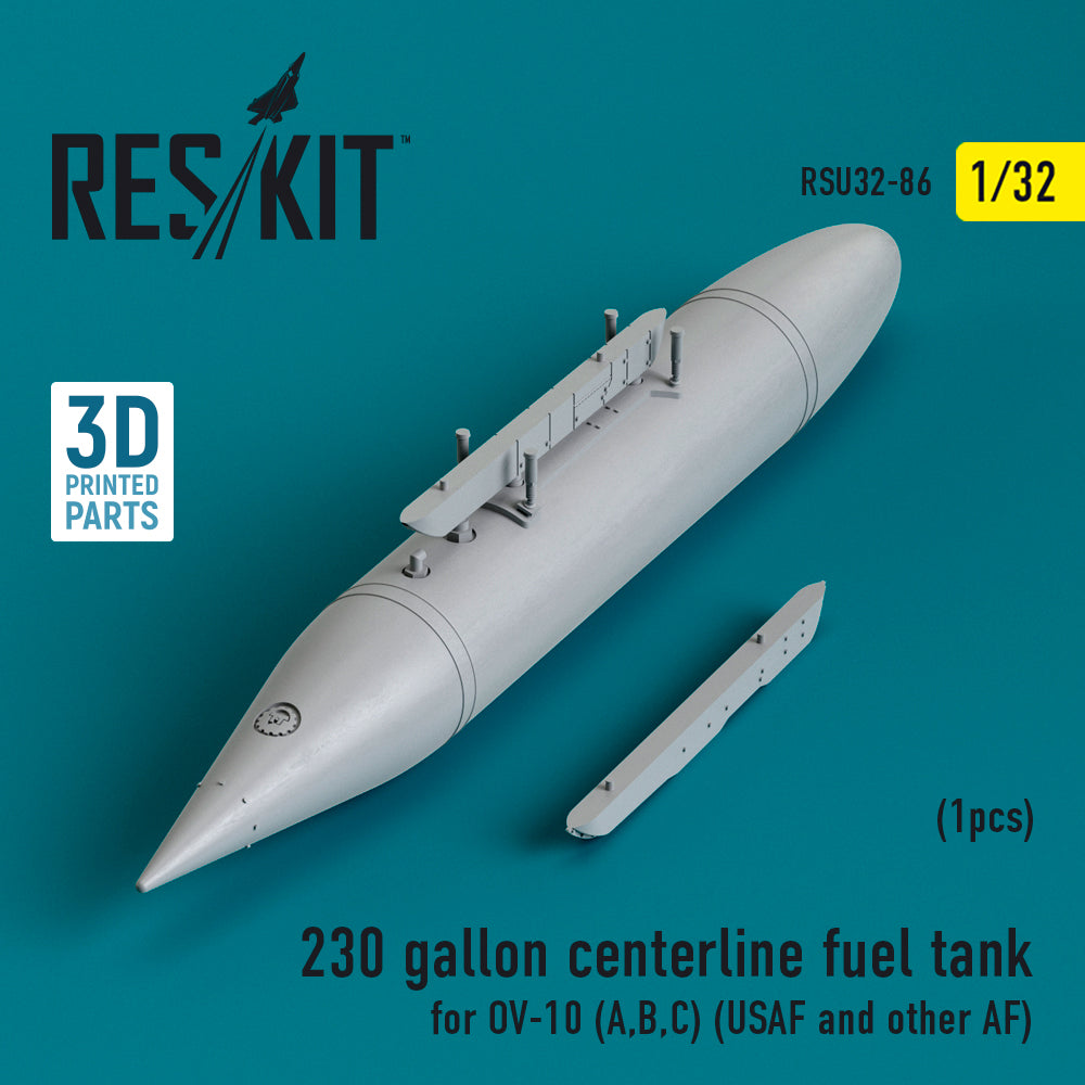 230 gallon centerline fuel tank for North-American/Rockwell OV-10A, OV-10B, OV-10C Bronco (USAF and other AF) (1 pcs) (3D-Printed)