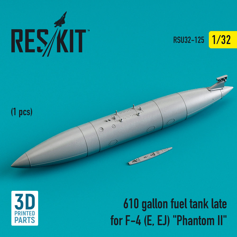 610 gallon fuel tank late for McDonnell F-4E/F-4EJ Phantom 3D-Printed)
