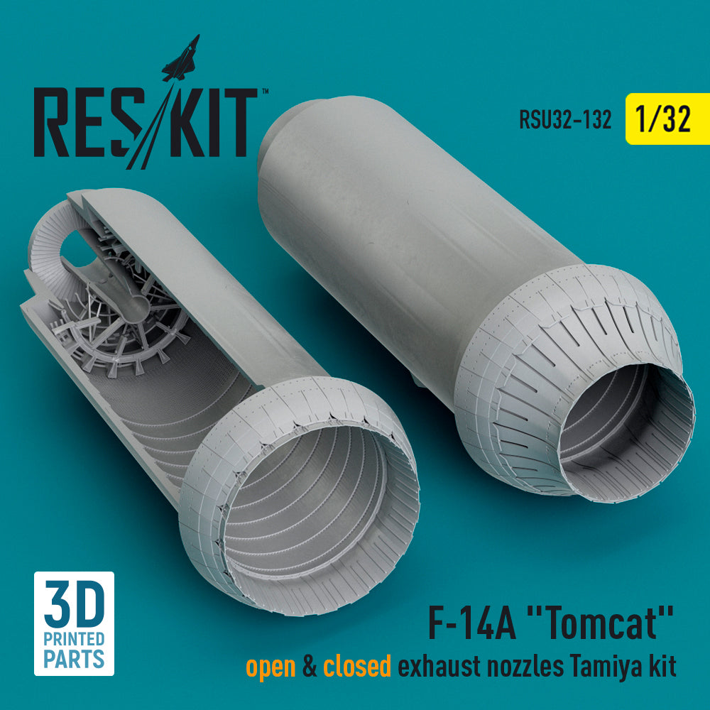 Grumman F-14A Tomcat open & closed exhaust nozzles (designed to be used with Tamiya kits) (3D-Printed)