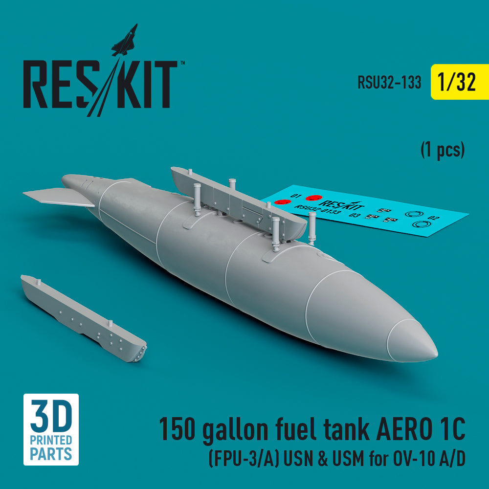 150 gallon fuel tank AERO 1C (FPU-3/A) USN & USM for North-American/Rockwell OV-10A/North-American/Rockwell North-American/Rockwell OV-10D (1 pcs) (3D-Printed)