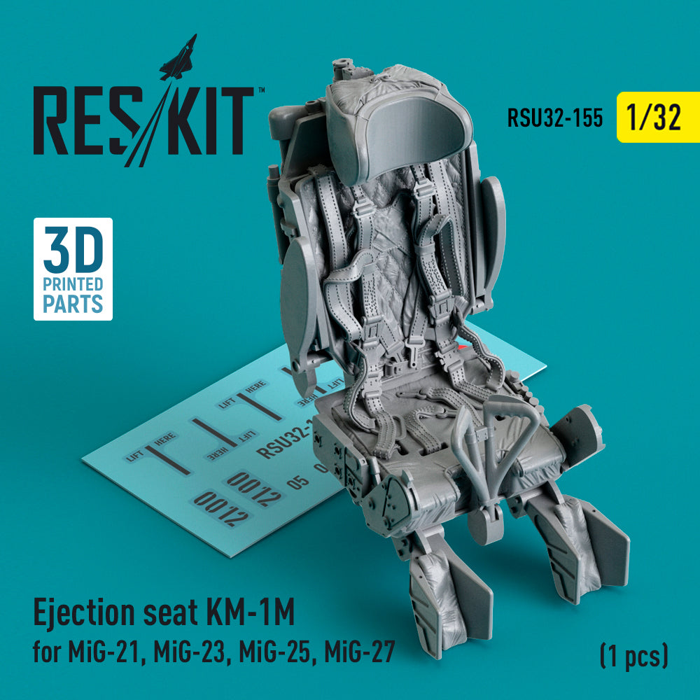 Ejection seat KM-1M for Mikoyan MiG-21, MiG-23, MiG-25, MiG-27 (1 pc) (3D-Printed)