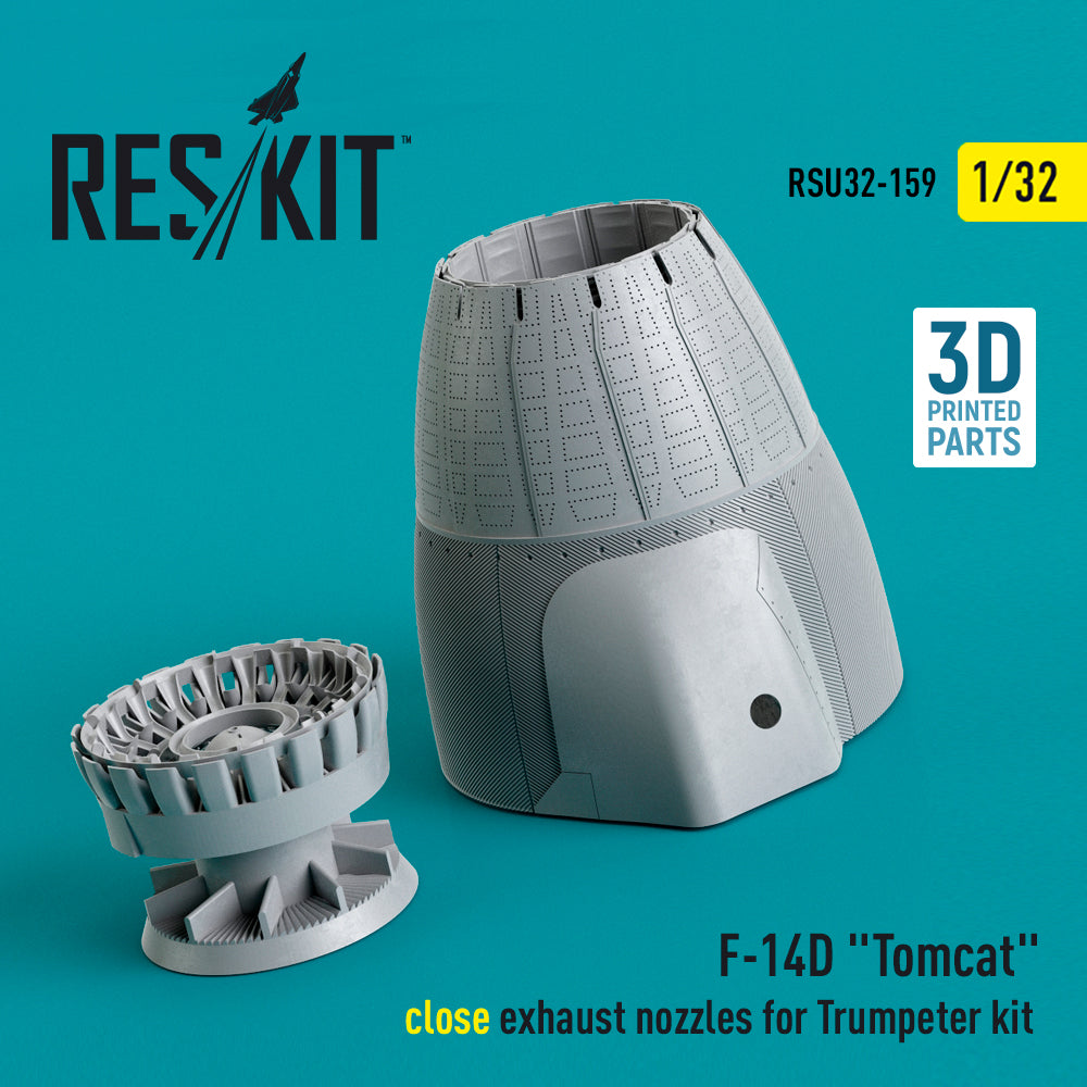 Grumman F-14D Tomcat close exhaust nozzles(designed to be used with Trumpeter kits) (3D-Printed)