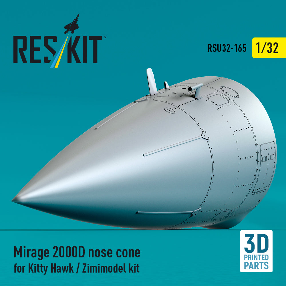 Dassault_Mirage 2000D nose cone (designed to be used with Kitty Hawk Models and Zimi Model kits) 3D-Printed