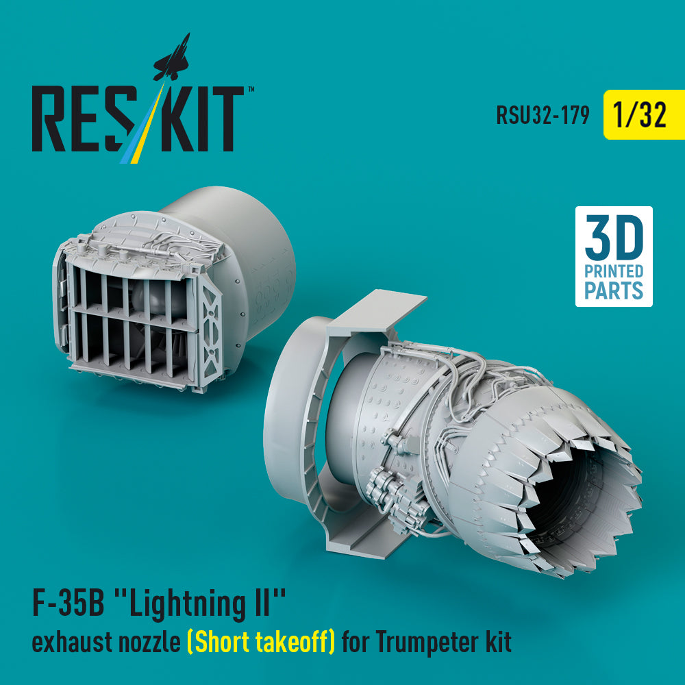 Lockheed-Martin F-35B Lightning II exhaust nozzle (Short takeoff) (designed to be used with Trumpeters kits) (3D-Printed)