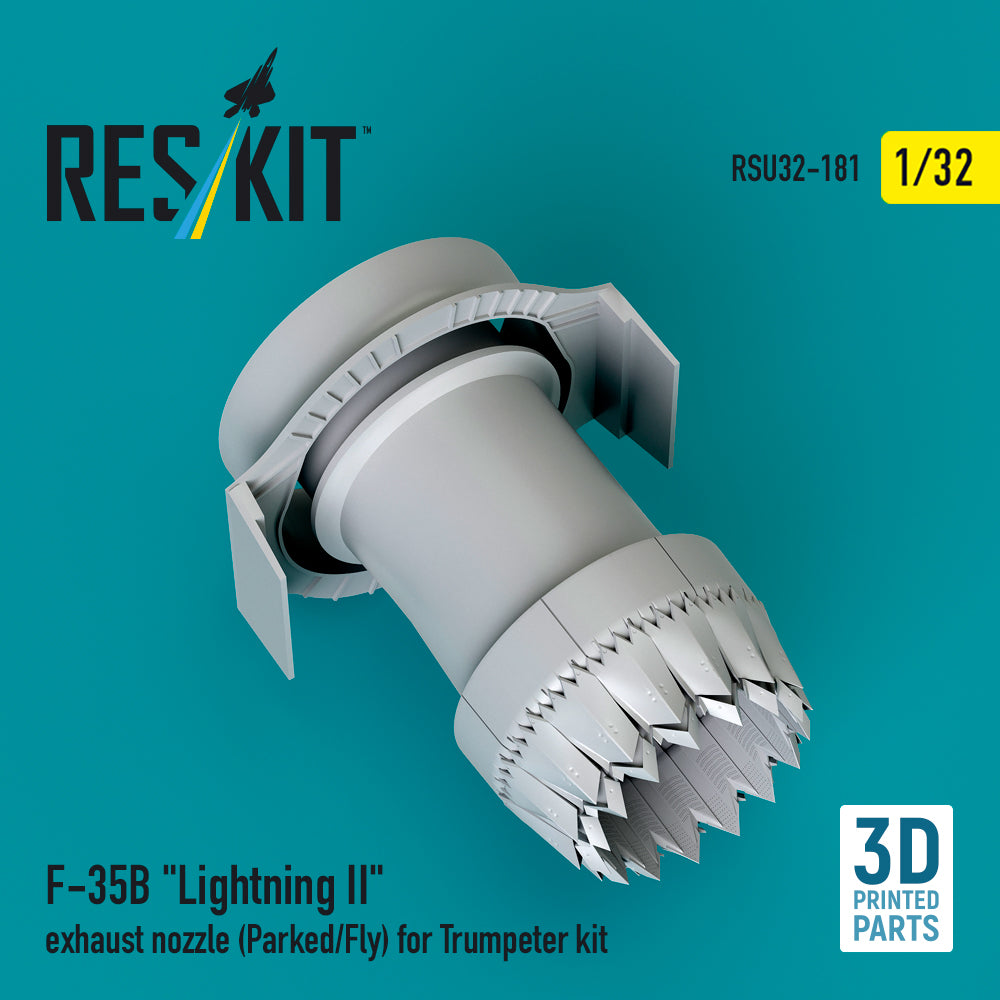 Lockheed-Martin F-35B Lightning II exhaust nozzle (Parked/Fly) (designed to be used with Trumpeters kits) (3D-Printed)