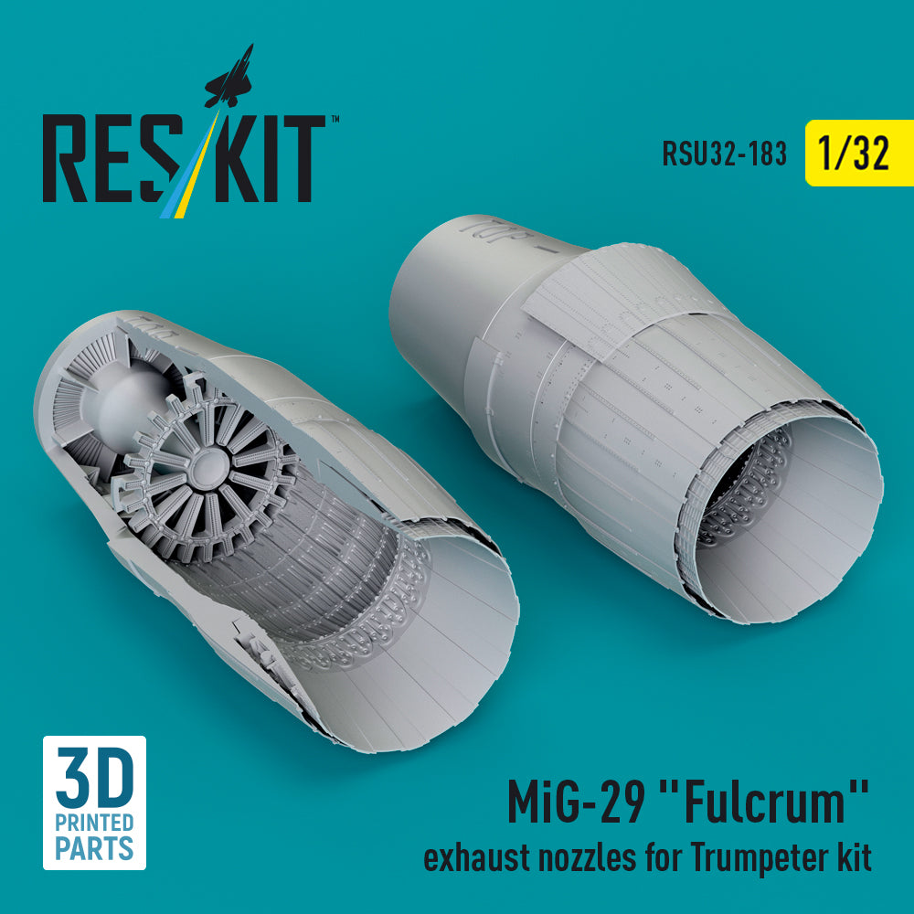 Mikoyan MiG-29 Fulcrum exhaust nozzles (designed to be used with Trumpeter kits) (3D-Printed)