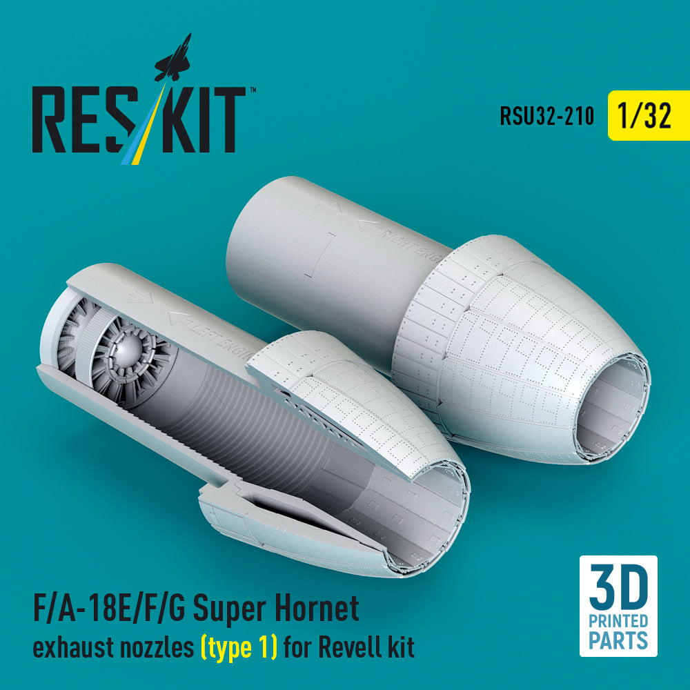 Boeing F/A-18E/F/A-18F/F/A-18G Super Hornet exhaust nozzles (type 1) (designed to be used with Revell kits) (3D-Printed)