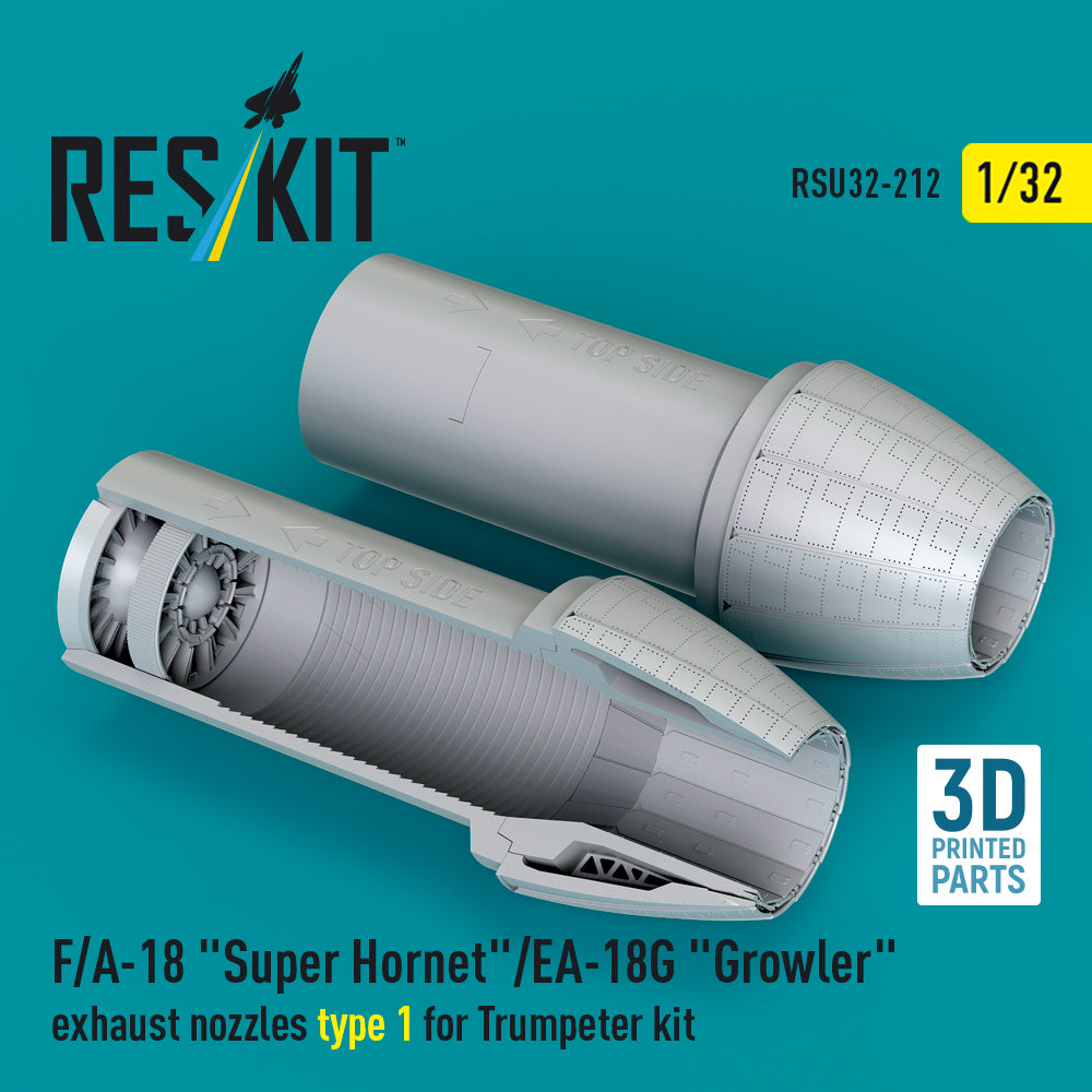 Boeing F/A-18 Super Hornet/EA-18G Growler exhaust nozzles type 1 (designed to be used with Trumpeter kits) (3D-Printed) [F/A-18E F/A-18F]