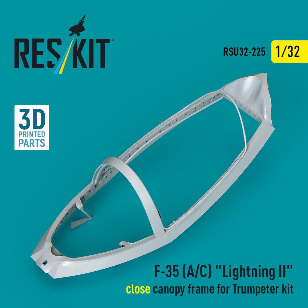 Lockheed-Martin F-35A/F-35C Lightning II close canopy frame (designed to be used with Trumpeter kits) 3D-Printed