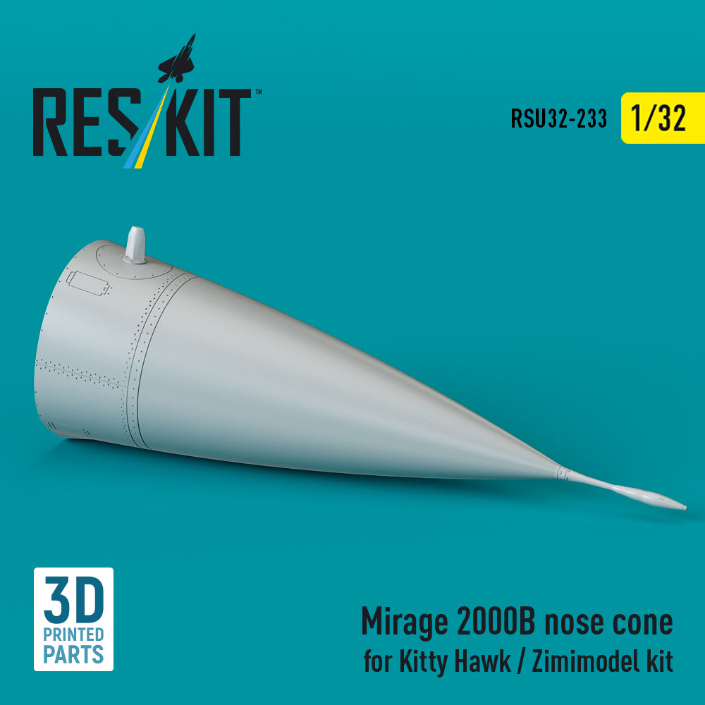 Dassault_Mirage 2000B nose cone (designed to be used with Kitty Hawk Models and Zimi Model kits) 3D-Printed