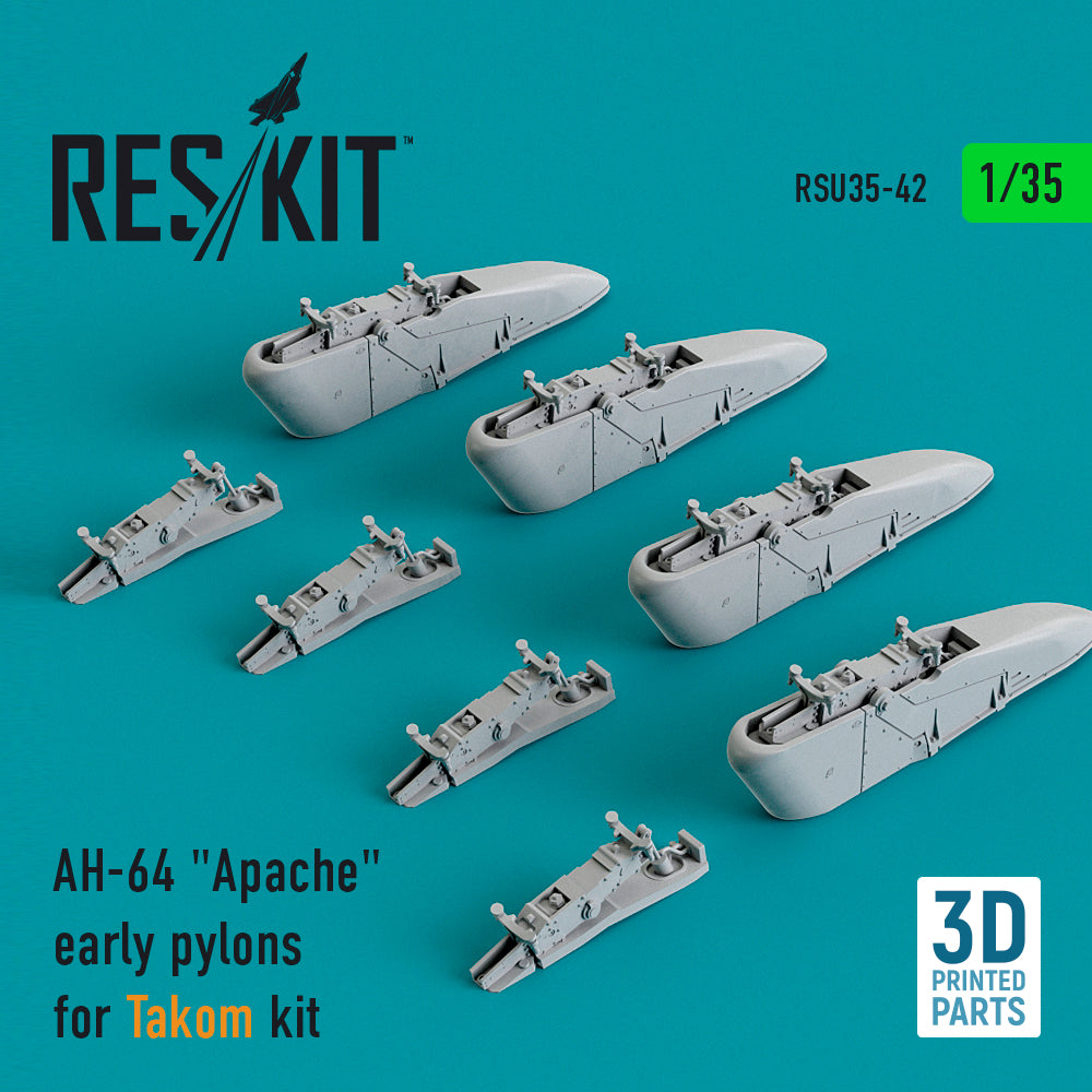 Bell/Boeing AH-64 Apache early pylons (designed to be used with Takom kits) kit (3D-Printed) (1/35) (Reskit sold out October 2025]