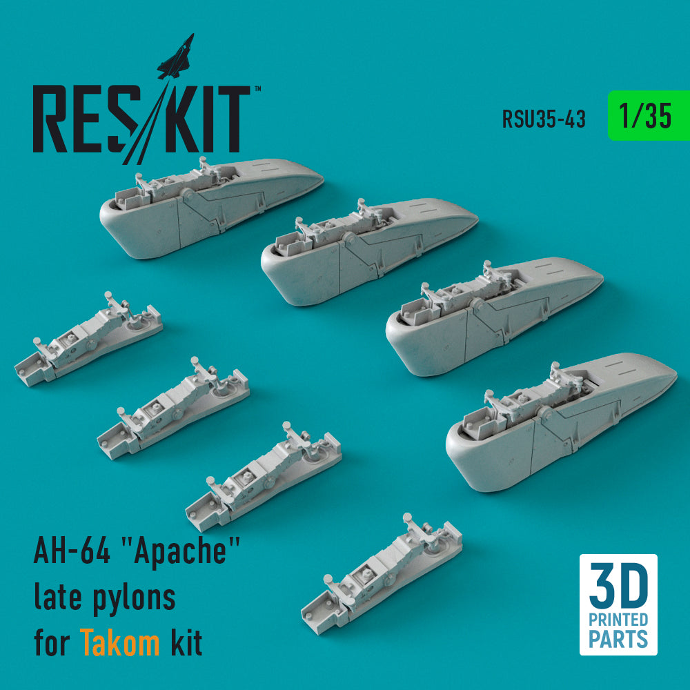 Bell/Boeing AH-64 Apache late pylons (designed to be used with Takom kits) kit (3D-Printed) (1/35)