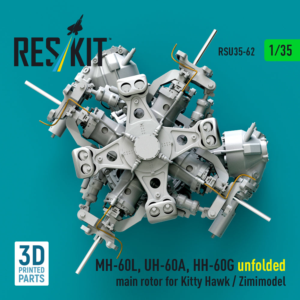 Unfolded main rotor – mission-ready configuration with precise blade profiles (designed to be used with Kitty Hawk Models and Zimi Model kits)