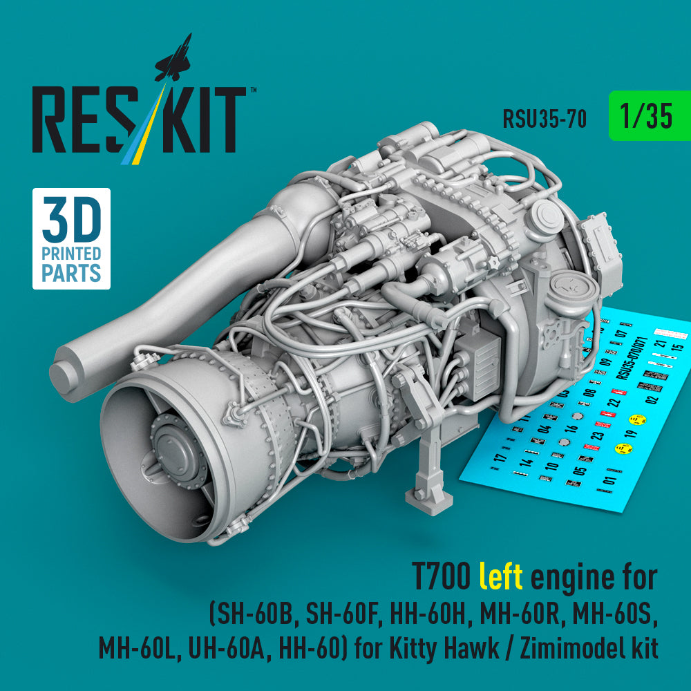 Left engine – complete powerplant detail (designed to be used with Kitty Hawk Models and Zimi Model kits)