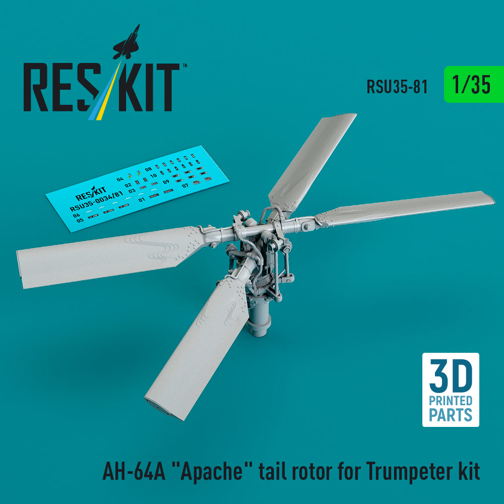 Bell/Boeing AH-64A Apache tail rotor (designed to be used with Trumpeter kits) (3D-Printed) (1/35)
