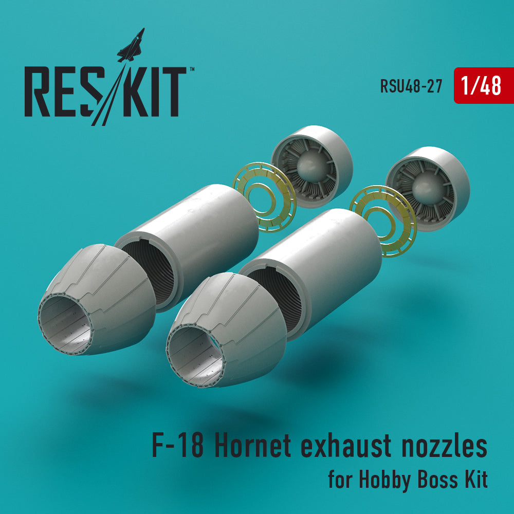McDonnell-Douglas F-18 Hornet exhaust nozzles (designed to be used with Hobby Boss kits)[ F/A-18A F/A-18C F/A-18D](discontinued by Reskit June 2025)