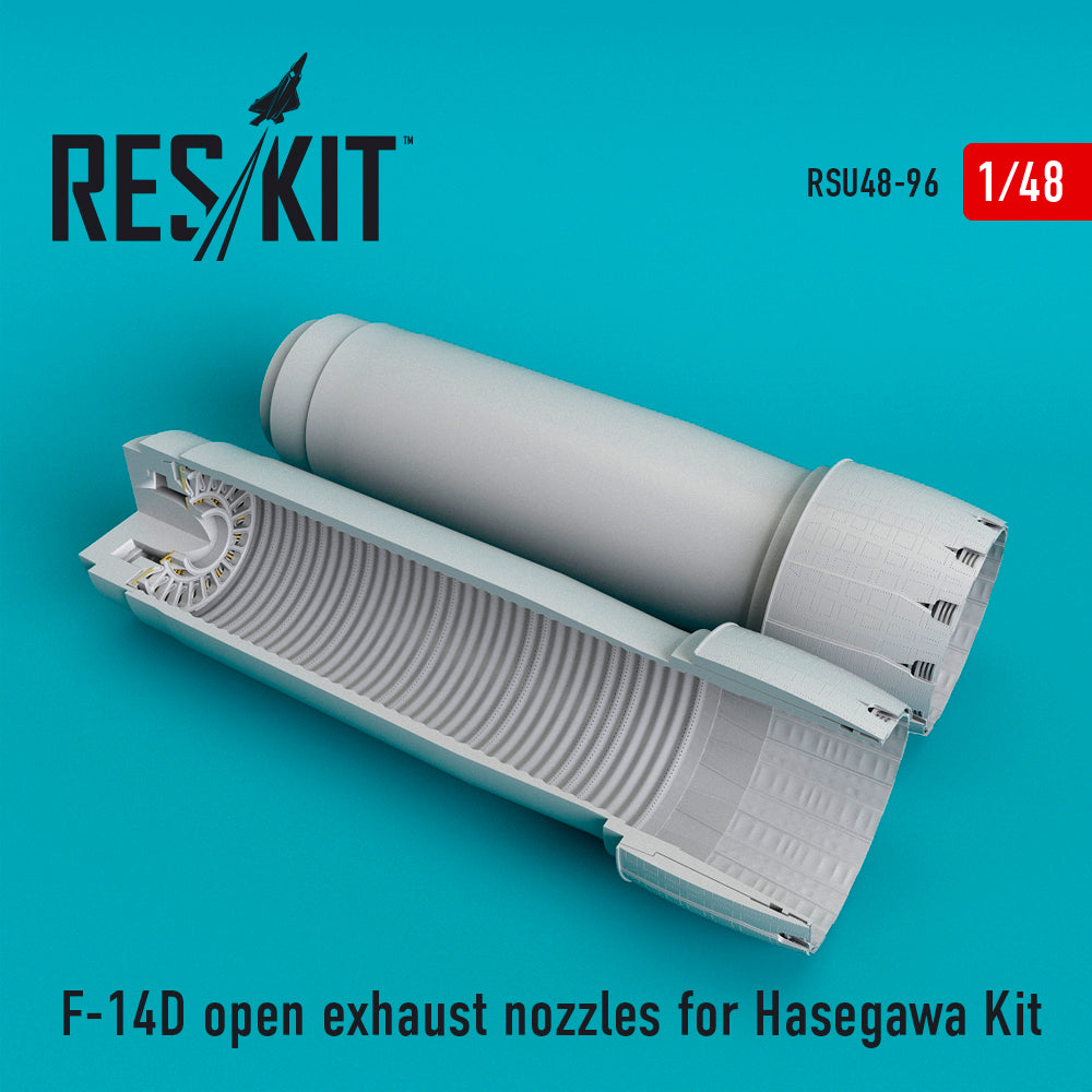 Grumman F-14D Tomcat open exhaust nozzles (designed to be used with Hasegawa kits)(discontinued by Reskit June 2025)