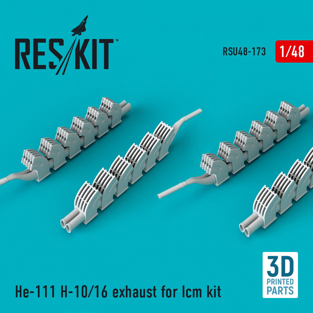 Heinkel He-111H-10/He-111H-16 exhaust (designed to be used with ICM UA UK kits)