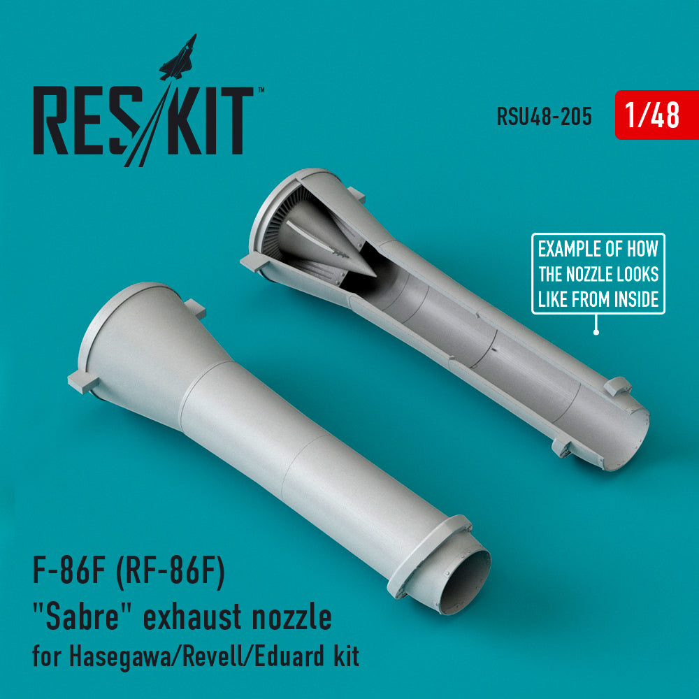North-American F-86F (RF-86F) Sabre exhaust nozzles (designed to be used with Hasegawa kits) /Revell/Eduard kit (1/48)