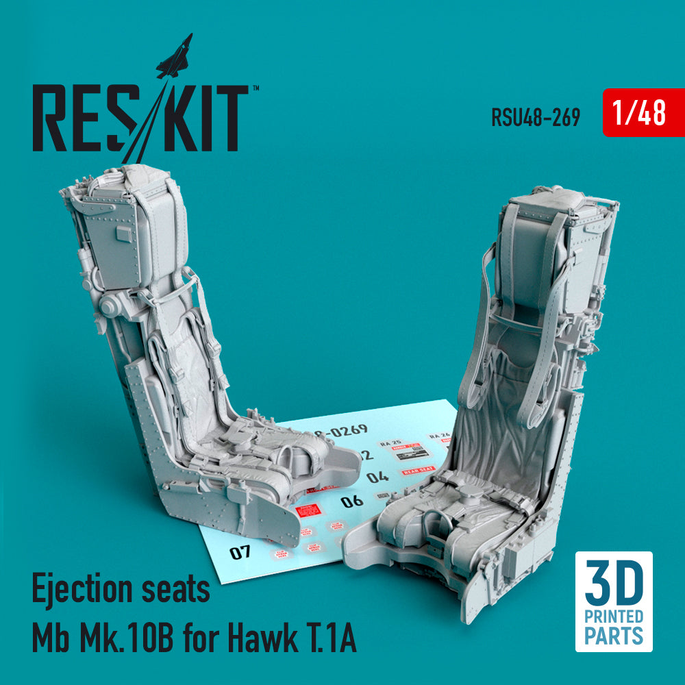 Ejection seats MB Mk.10B for Hawk T.1A (designed to be used with Airfix, Italeri , Revell and Tamiya kits) 3D-Printed