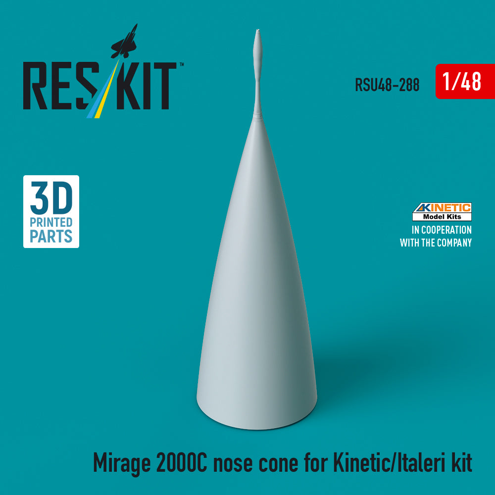Dassault_Mirage 2000C nose cone for Kinetic/Italeri kits (designed to be used with Italeri and Kinetic Model kits) 3D-Printed