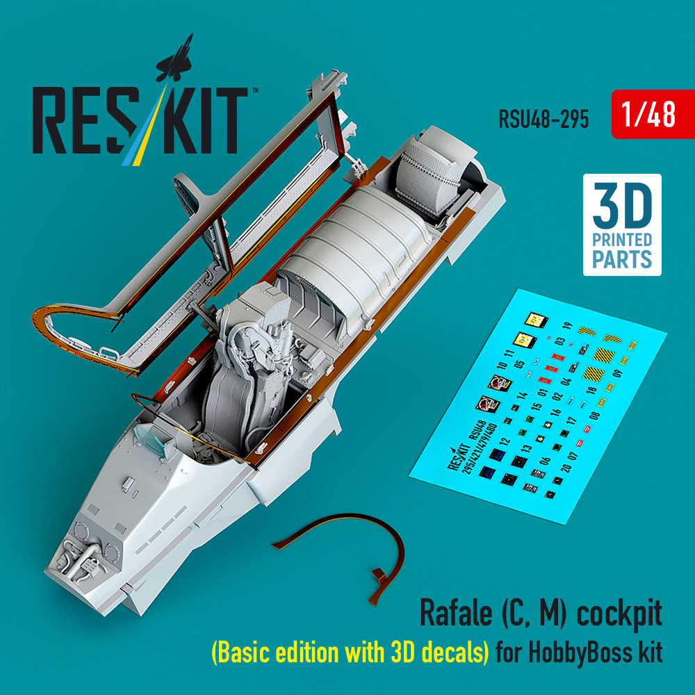 Dassault Rafale (C, M) cockpit (Basic edition with 3D-decals) (designed to be used with Hobby Boss kits) (3D-Printed)