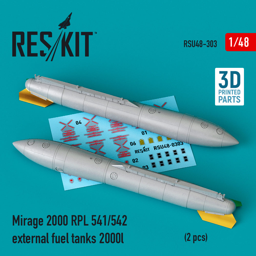Dassault_Mirage 2000 RPL 541/542 external fuel tanks 2000lt (2 pcs) 3D-Printed