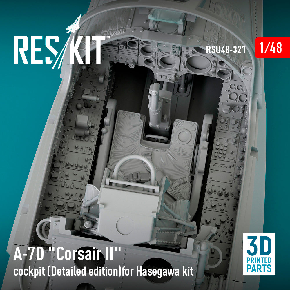 LTV A-7D Corsair cockpit (Detailed edition)(designed to be used with Hasegawa kits) (3D-Printed)