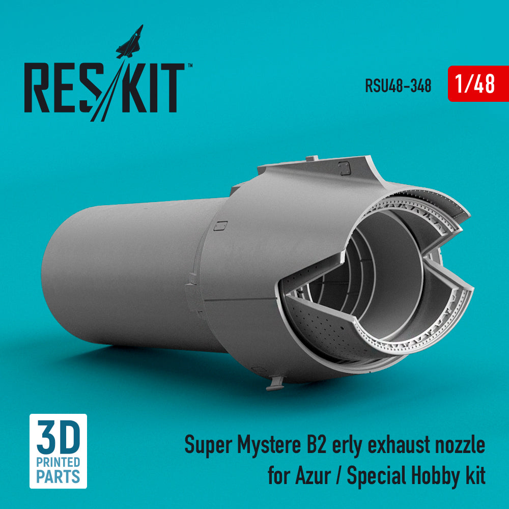 Dassault-Super Mystere B2 early exhaust nozzle (designed to be used with Azur and Special Hobby kits) 3D-Printed