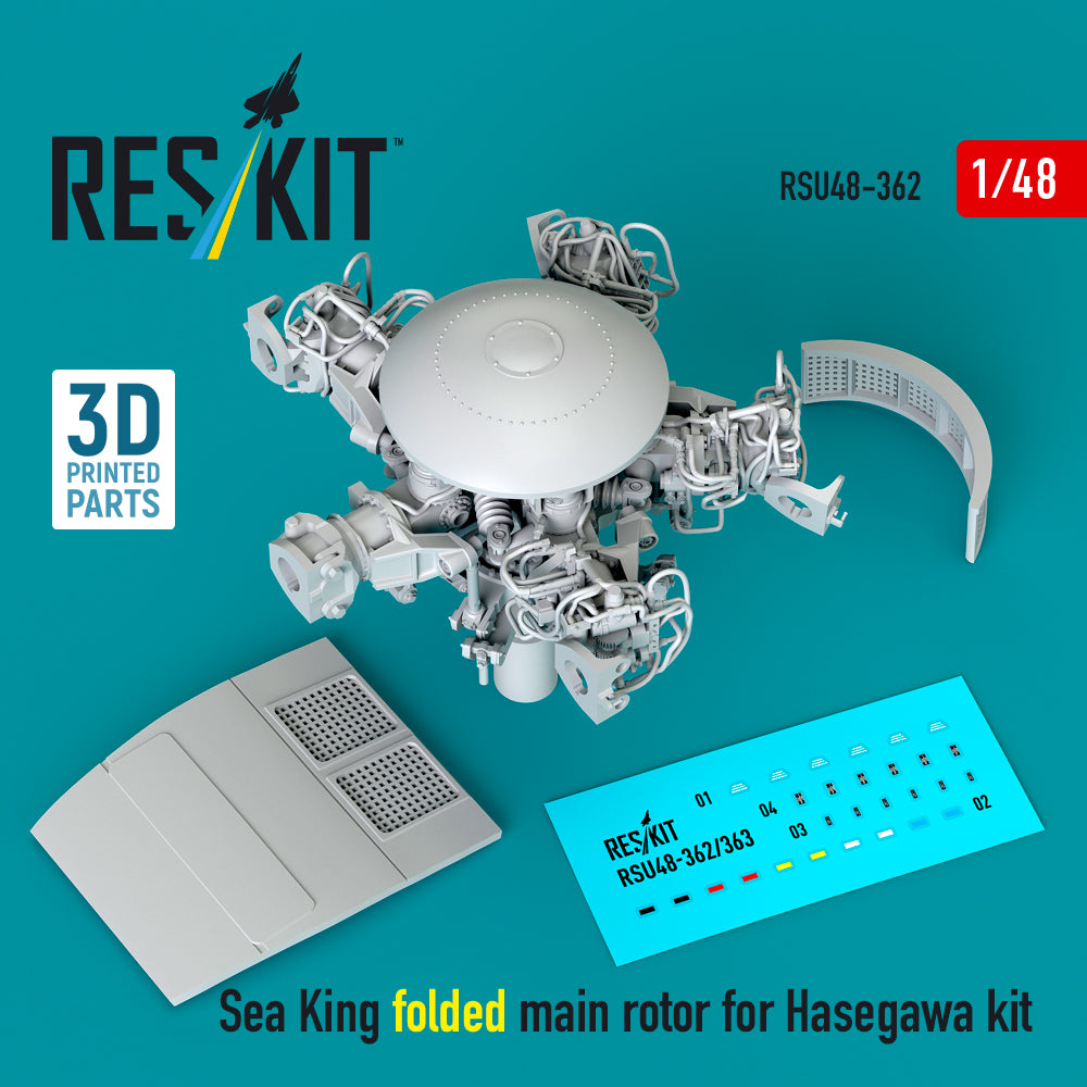 Sikorsky SH-3H Sea King folded main rotor (designed to be used with Hasegawa and Revell kits) 3D-Printed