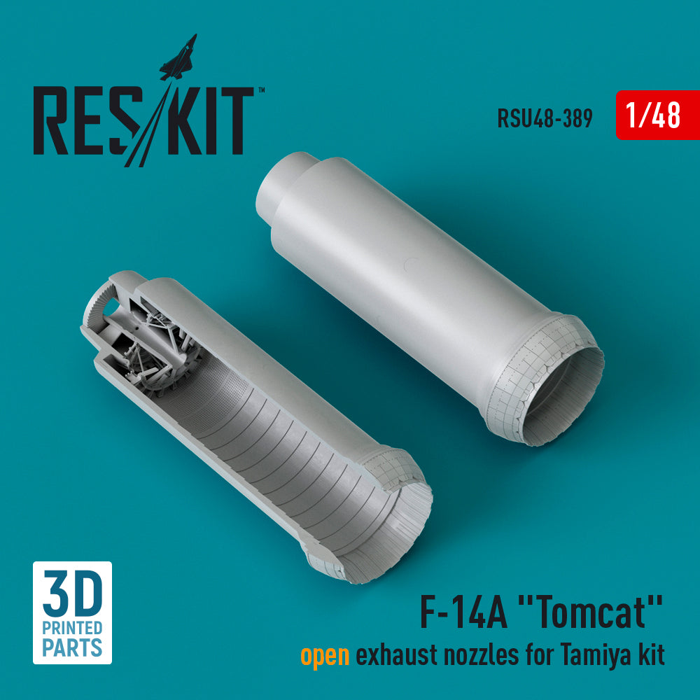 Grumman F-14A Tomcat open exhaust nozzles (designed to be used with Tamiya kits) (3D-Printed)
