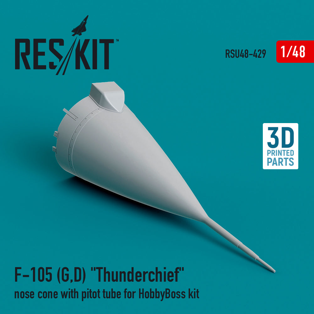 Republic F-105D/F-105G Thunderchief nose cone with pitot tube (designed to be used with Hobby Boss kits) (3D-Printed)