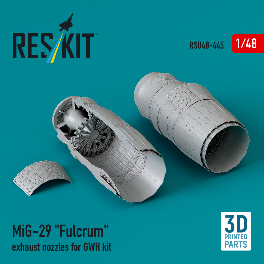 Mikoyan MiG-29 Fulcrum exhaust nozzles (designed to be used with Great Wall Hobby kits) (3D-Printed)