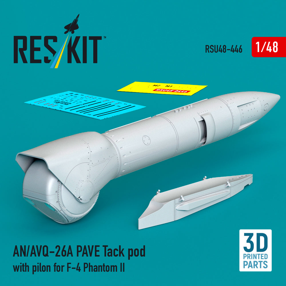 AN/AVQ-26A PAVE Tack pod with pylon for F-4 Phantom II (3D Printed)