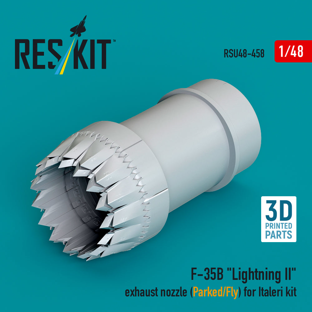 Lockheed-Martin F-35B Lightning II exhaust nozzle (Parked/Fly) (designed to be used with Italeri kits) (3D-Printed)