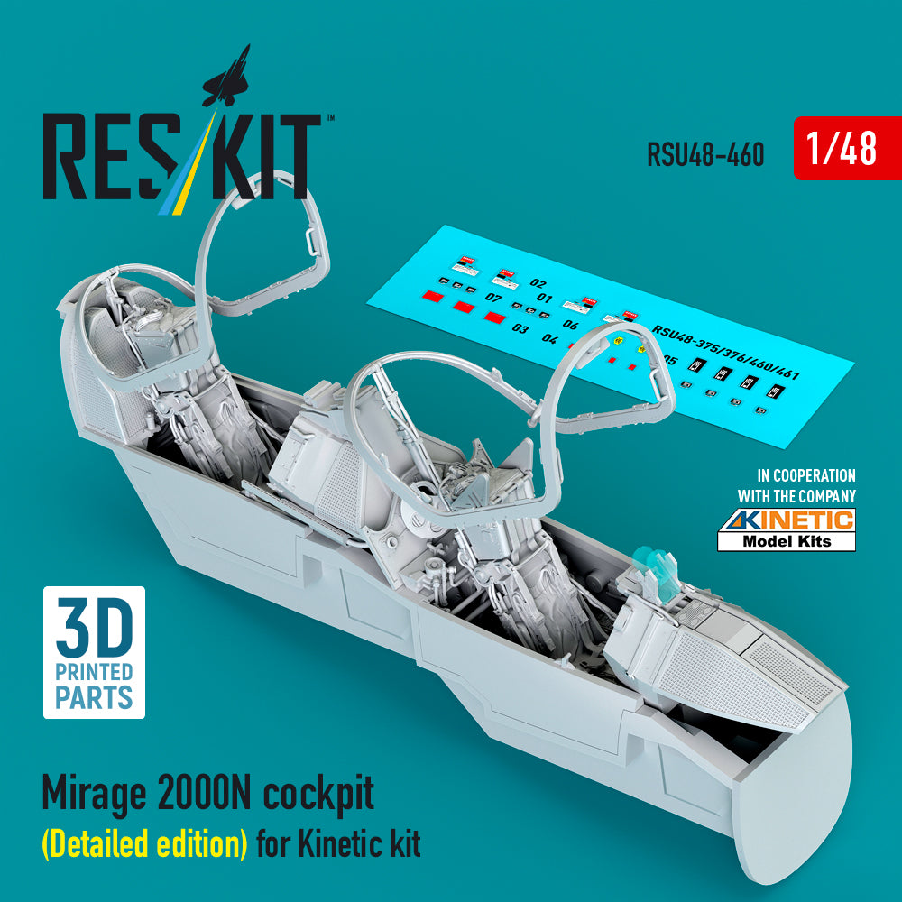 Dassault_Mirage 2000N cockpit (Detailed edition) (designed to be used with Kinetic Model kits) 3D-Printed