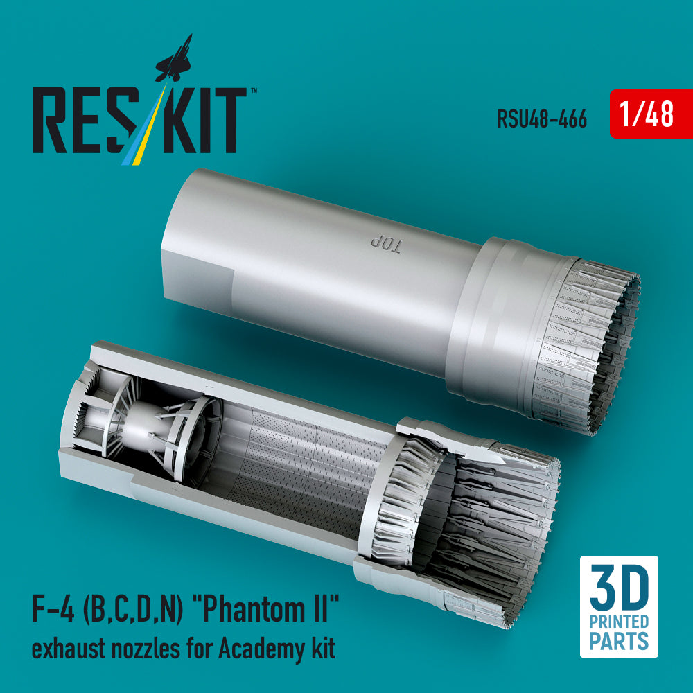 McDonnell F-4B, F-4C, F-4D, F-4N Phantom II exhaust nozzles (designed to be used with Academy kits) (3D-printed