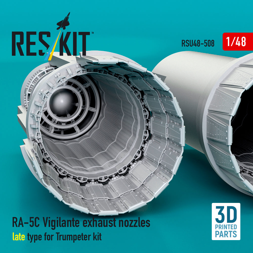 RA-5C Vigilante exhaust nozzles late type (designed to be used with Trumpeter kits) (3D Printed)