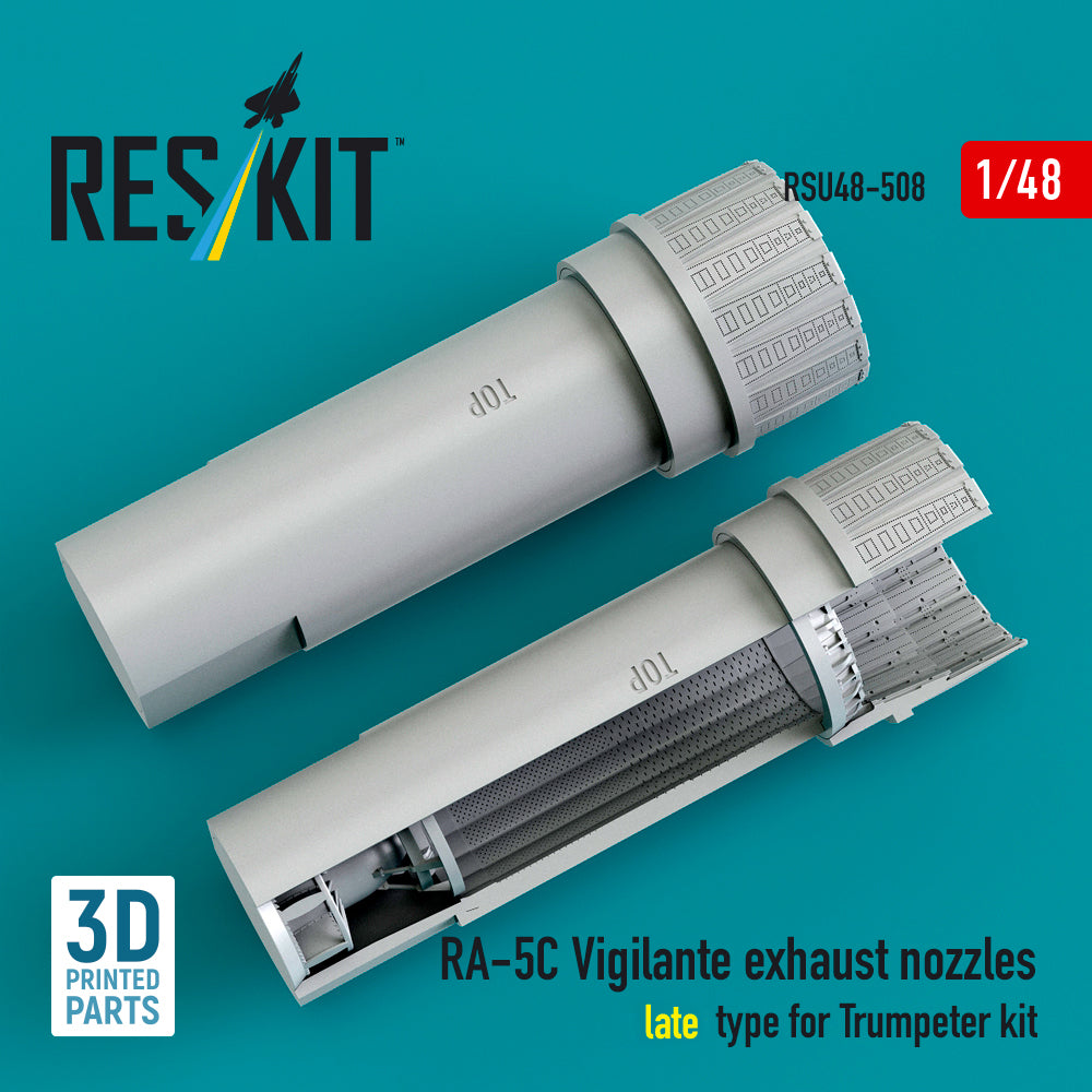 RA-5C Vigilante exhaust nozzles late type (designed to be used with Trumpeter kits) (3D Printed)