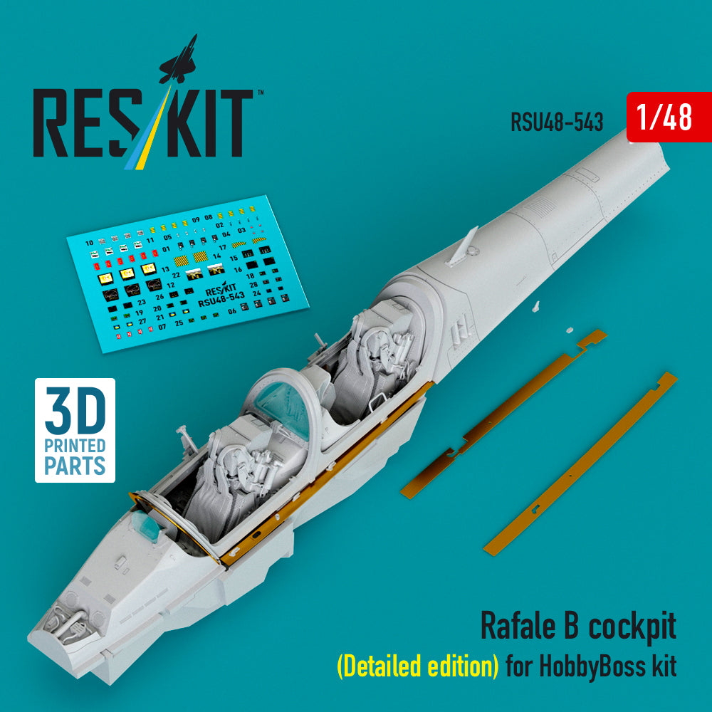 Dassault Rafale B cockpit (Detailed edition) (designed to be used with Hobby Boss kits) (3D Printed)
