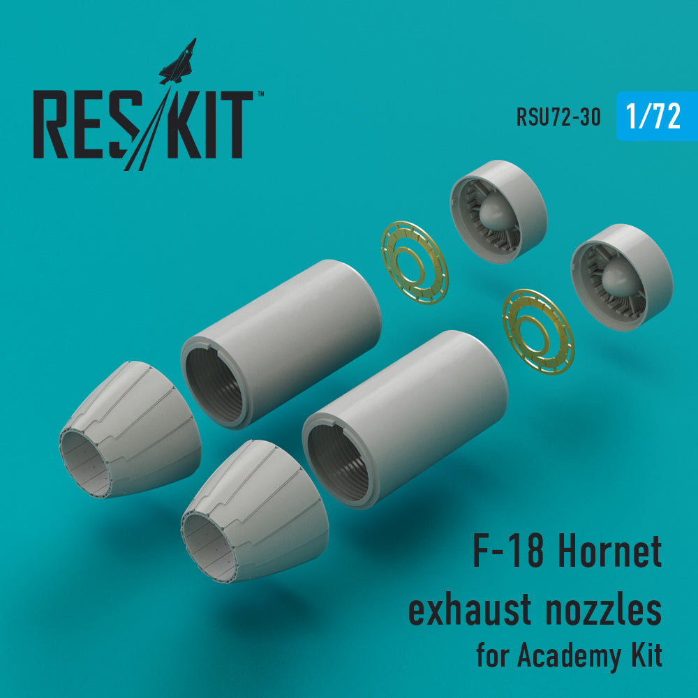 Boeing F/A-18E exhaust nozzles (designed to be used with Academy kits)(discontinued by Reskit June 2025)