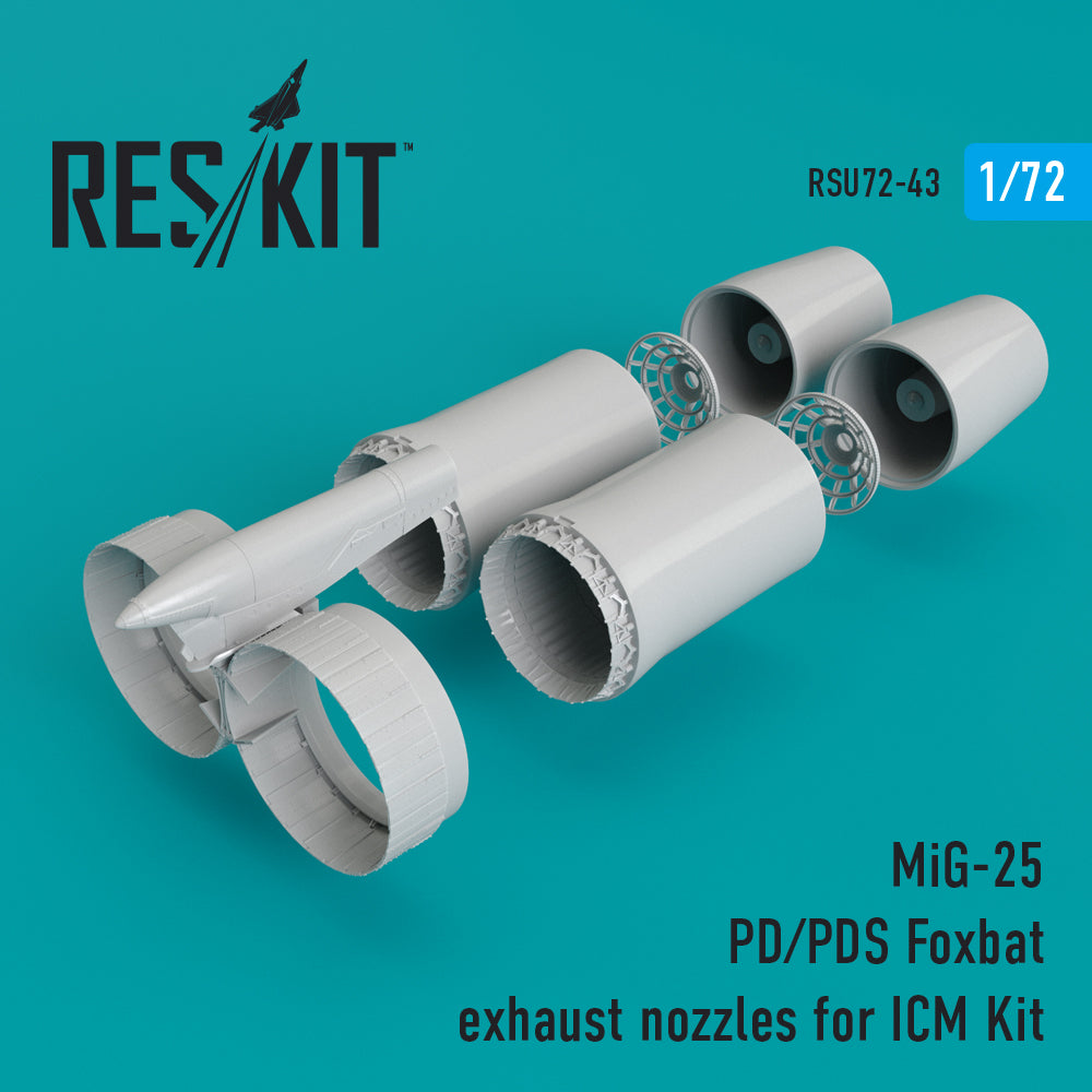 Mikoyan MiG-25PD/MiG-25PDS Foxbat exhaust nozzles (designed to be used with ICM UA UK kits)(Reskit sold out July 2025)