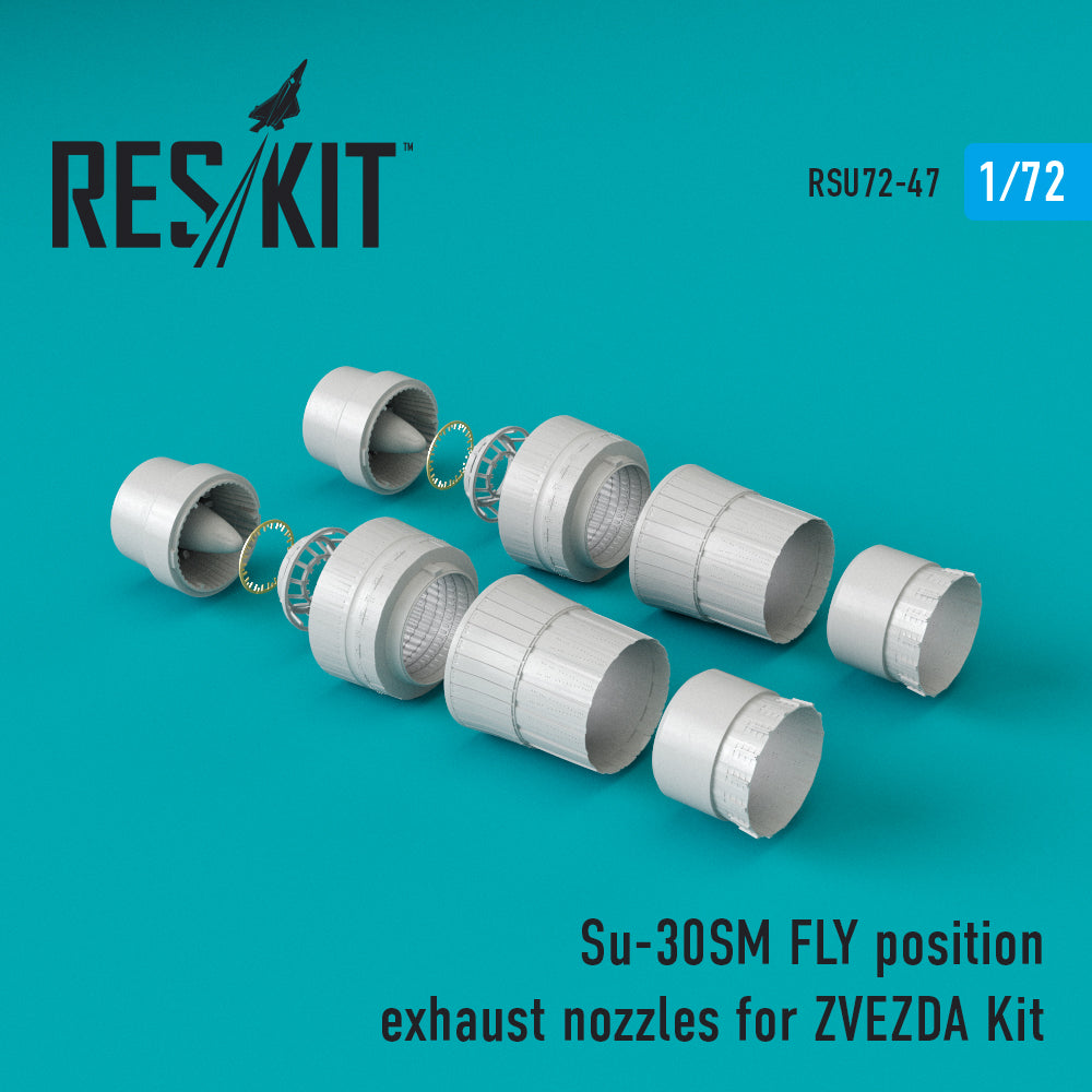 Sukhoi Su-30SM (Flanker H) flying position exhaust nozzles (designed to be used with Zvezda kits) (discontinued August 2023)