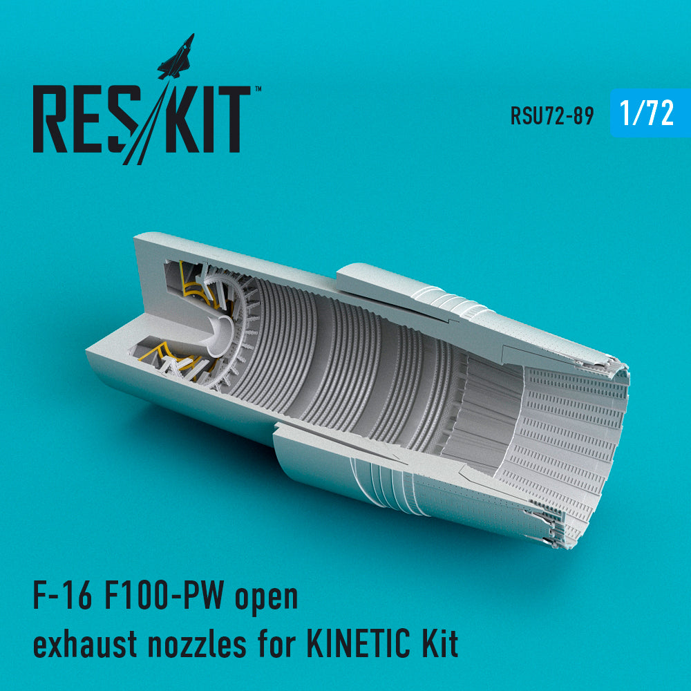 Lockheed-Martin F-16C F100-PW open exhaust nozzles (designed to be used with Kinetic Model kits)(Reskit sold out July 2025)