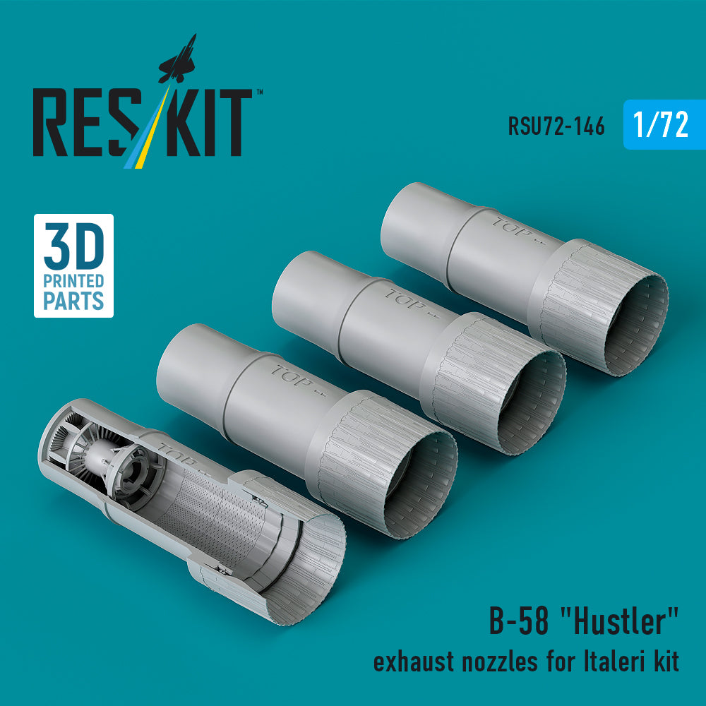 Convair B-58 Hustler exhaust nozzles (designed to be used with Italeri kits) (3D-printed)
